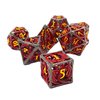 Metal DND Dice Set D&D Dungeons and Dragons Dice Set Gifts Hollow Polyhedral 7CPS Role Playing Dice Set with Gift Metal Box Suitable for D&D Table Games Cards Pathfinder(Dragon_Black Red Plus Gold)