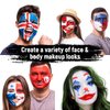 Red White Blue Face Paint - 3 Colors 12g USA American Flag Patriotic Stripe Fan Brush Stick, Face and Body Paint for 4th of July Independence Day, Halloween Cosplay Makeup, Sports Events Party Stuff
