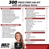 M2 BASICS Professional 300 Piece (40 Unique Items) First Aid Kit | Emergency Medical Kits | Home, Business, Camping, Car, Office, Travel, Vehicle, Kids, Boat, Survival, Supplies