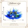 Yokawe Elegant Blue Peacock Hair Accessories with Crystal for Gatsby Party - Women's Feather Hair Clips