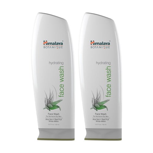 Himalaya Botanique Aloe Vera Hydrating Face Wash for Deep Cleansing and Ultra Moisturizing for Dry, Itchy Skin, 5.07 oz, 2 Pack