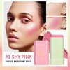 Tiejdhr Multi-Use Makeup Blush Stick, 3-in-1 Cream Blush Stick Beauty Tinted Solid Blush Stick for Cheek/Eyes/Lips, Waterproof Moisturizer Stick, Suitable for All Skin (01# Shy Pink)