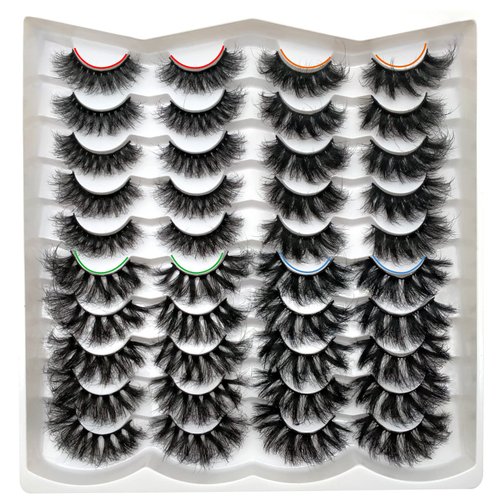 Fluffy Mink Lashes 20 Pairs Dramatic Thick Long 5D False Eyelashes 20mm 4 Styles D Curl Fake Eyelashes Pack, by Kmilro