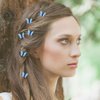 Bartosi Butterfly Hair Clips Blue Butterfly Hair Pin Bride Wedding Decorative Bobby Pins Bridal Hair Pieces Hair Accessories for Women and Girls (Pack of 6)