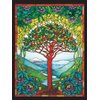 Cobble Hill 275 Piece Easy-Handling Puzzle - Tree of Life Stained Glass - Sample Poster Included