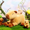 PullCrease 5 Pcs Capybara Stuffed Animals 15.75'' Capybara Mommy with 4 Cute Babies Set Soft Capybara Plushies for Girls Birthday Christmas Party Gift(Lying)