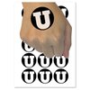 Letter U Uppercase Fun Bold Font Temporary Tattoo Water Resistant Fake Body Art Set Collection - 54 1" Tattoos (1 Sheet)
