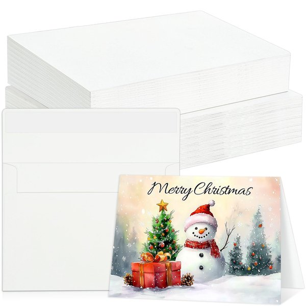 60 Sets Watercolor Cards with Envelopes, 140 lb/300 GSM Watercolor Paper Cards, 4x6 Inch Foldable Blank Watercolor Postcards and Envelopes for Greeting Cards, Wedding Invitations, Thank You Cards