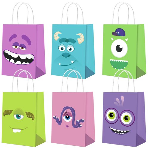 24Pcs Monster Inc Cartoon Party Gift Bags, Monster Party Supplies Snacks Tote bags Party Favors for Monster Theme Party Birthday Party Decorat