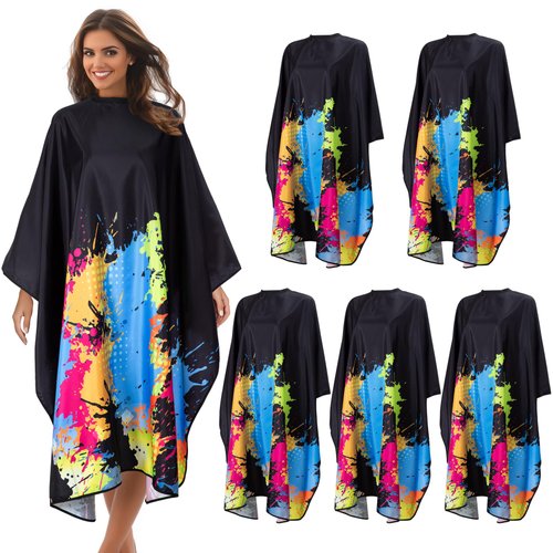 Professional Salon Cape Polyester Barber Cape Hair Cut Cape,54”x62” (Colorful, 5 Pack)