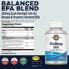 KAL Ultra Omega 3-6-9 1200mg | Fish Oil w/Cold Pressed Flaxseed & Borage Oil | Skin, Hair, Heart, Memory | 100 Softgels