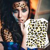 Leopard Print Temporary Tattoos, 6-Sheet Realistic Leopard Skin Tattoo Stickers for Adults and Kids, Perfect for Halloween and Costume Parties (Gold)