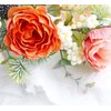 Trepveter Floral Garland Crown Boho Flower Headband Hair Wreath Floral Headpiece Halo Cosplay Halloween Wedding Bridal Photo Props Renaissance Party Prom Orange
