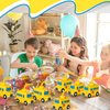 12 Set School Party Favor Gift Supplies School Bus Cups with Straws, Plastic School Bus Shape Cup Reusable School Party Plastic Cups Bulk School Bus Birthday Party Favor for Car Birthday Party