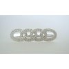 Generic Silver metal infinity oval shaped crystal alligator hair claw clip clamp