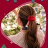 Christmas Hair Scrunchies for Women Girls Hair Ties Christmas Velvet Cartoon Legs Elastic Hair Bands for Kids Ponytail Ties Rope Rubber Bands Ties Hair Accessoires (Red, 1Pack)