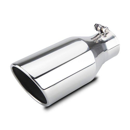 LCGP Exhaust Tip 3" Inlet 5" Outlet 12" Overall Length, Bolt On, Stainless Steel Polished Exhaust Tail Pipe