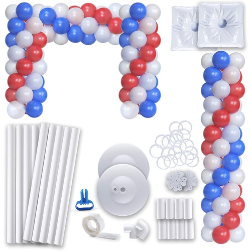 Prextex Balloon Column Kit - Set of 2 Balloon Columns, 5ft Tall | Balloon Arch Stand/Frame, Balloon Tower Holder, Balloon Column, Backdrop | Wedding, Baby Shower, Halloween, Birthday Party, Decoration