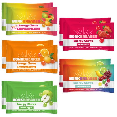 Bonk Breaker Energy Chews, Gluten-Free, Dairy-Free Ingredients to Provide Quick Energy and Focus, 1 Box of 10 Packets, Variety Pack