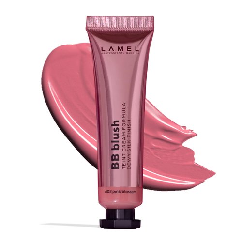 Lamel BB Blush Cheek Makeup - Lightweight and Long Lasting Liquid Blush - Blendable Cream Blush for Cheeks, Natural Finish Cream Contour - Pink Liquid Blush, 402 (Pink Blossom) -10ml/0,33fl.oz