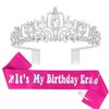 Birthday Sash and Crown for Women Girls, Happy Birthday Tiara and Sash Set, Girl Birthday Decorations, Birthday Gifts for Women, Happy Birthday Accessories