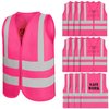 Bokon 12 Pcs Kids Construction Vests Construction Party Supplies Construction Worker Costume Toddler, Ages for 3-8(Pink)