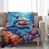 Funny Shark Blanket Ocean Throw Blanket Shark Gifts and Decor Shark Blanket for Girls Women Men Boys Soft Warm Cozy Fleece Blanket for Couch Sofa ​Bed 50"x40"