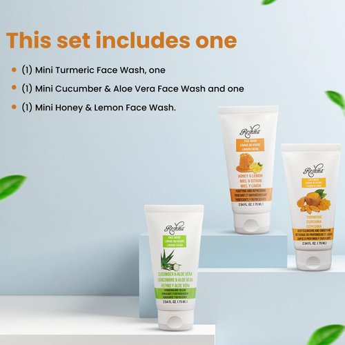 Reshma Beauty Pocket-Sized Face Wash Trio | For All Skin Types & Dull Skin | Gentle Face Wash For Daily Use