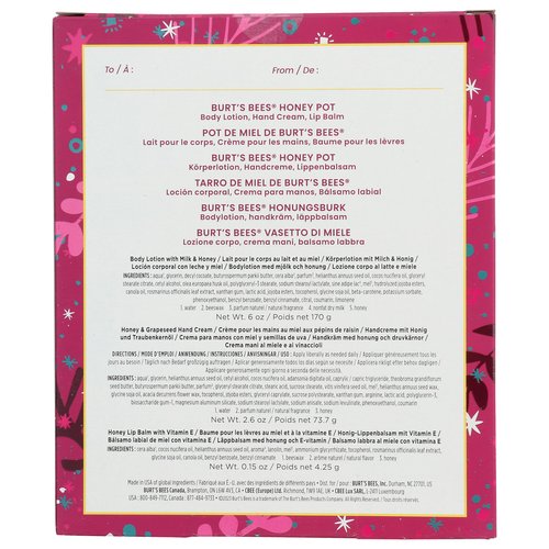 BURTS BEES Honey Pot Holiday Gift Kit, 1 EA