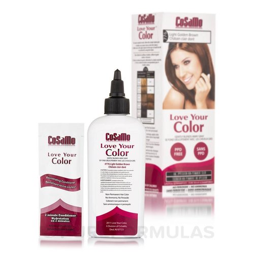 Love Your Color Cosamo Non Permanent Hair Color, Light Golden Brown