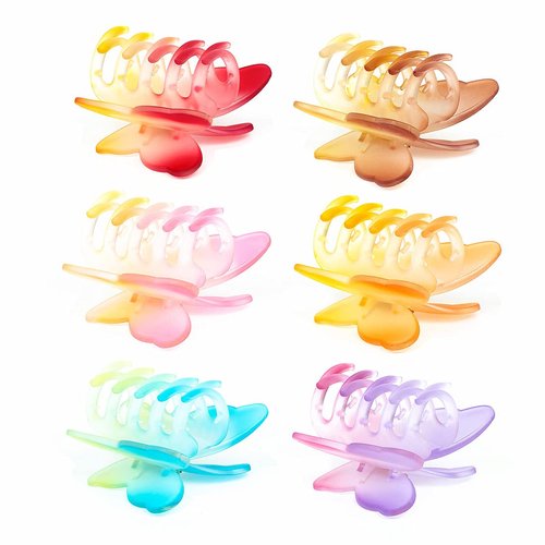 Plastic Hair Claw Clip for Women, Sinide 2.7 inch Non-Slip Butterfly Jaw Clips Grip Octopus Clip Spider Jaw Hair Holder for Thick Hair, Hair Clip Hair Styling Accessories (6 Assorted Colors)