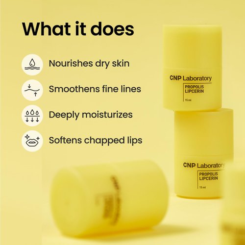 CNP Honey Lip Butter Stocking Stuffer - Propolis Lipcerin™ Original, Hydrating Overnight Manuka Lip Balm & Mask, 12hrs Long-lasting Moisture, Gifts for Women, Korean Skin Care, 0.5 fl.oz.