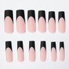 AddFavor 120pcs Black French Tip Press on Nails Long Square Fake Nails Nude False Nails Sqaure French Press ons Square Nail Acrylic Artificial Nail with Adhesive Tab for Women