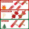 azuza 2 Pack Christmas Cat Collar with Bells Christmas Cat Bowtie with Christmas Tree and Santa Claus Pattern Xmas Breakaway Cat Collar Size Adjustable from 8"-12"