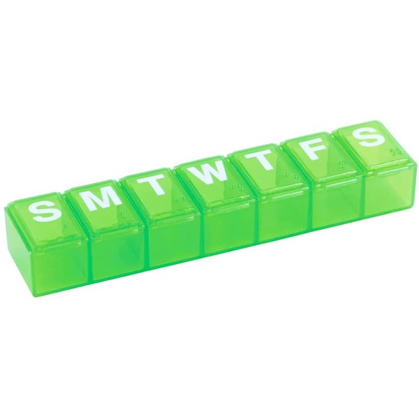Ezy Dose Weekly (7-Day) Pill Organizer, Vitamin and Medicine Box, Medium Compartments, Colors may vary, Made in the USA