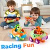 Remote Control Car for Toddlers 1-3: Dinosaur RC Cars Toys for Kids 2-4 with Led Lights Music, Christmas Birthday Gifts for 3-5 Year Old Boys, 2 Packs for Racing