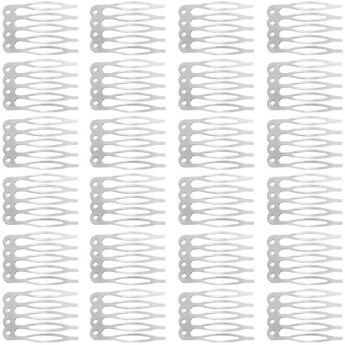 ANCIRS 50 Pack Hair Side Combs for Women, Metal Combs for Securing Headband Veils, 5 French Teeth Bridal Wedding Hair Barrette, Updo Bun Hair Accessories for Girls - White