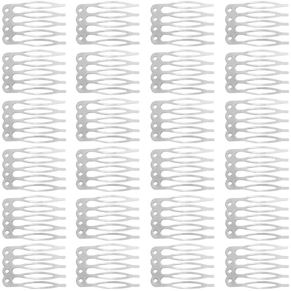 ANCIRS 50 Pack Hair Side Combs for Women, Metal Combs for Securing Headband Veils, 5 French Teeth Bridal Wedding Hair Barrette, Updo Bun Hair Accessories for Girls - White