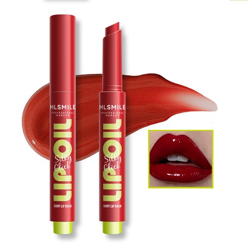 Press Lipstick Lip Oil Slick Click,Korean Shining Hydrating Jelly Solid Lip Gloss,Mirror Glass Lip Glaze Moisturizing Lipstick Solid Water Gloss Lip Tint,Vivid Color Glossy Lip Makeup for Girls (07#)