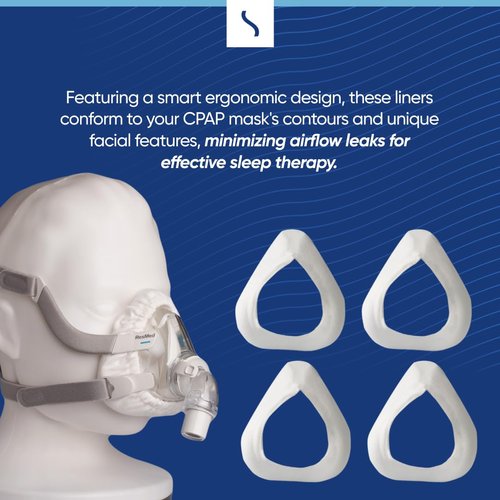 CPAP Mask Liners Full-Face by Snugell (4-Pack) - Universal Fit, Soft Cotton Fabric - Reduces Air Leaks and Skin Irritation - Reusable & Washable - 6 Month Supply