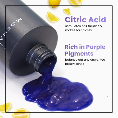 MOEHAIR Color Infuse Silver – 12 Fl. Oz | Purple Toner for Silver, Gray & White Hair | Neutralizes Unwanted Brassiness | Salon-Grade Hair Toner for Brassy Hair | Brass Off | Sulfate and Paraben-Free