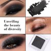 FeiCuiYun Monochrome Eyeshadow, Matte eyeshadow singles, Matte nude eyeshadow, Neutral Matte Pressed Powder Single Vegan Eyeshadow; Talc, Paraben & Cruelty Free, (Black)