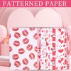 60pcs Valentine's Day Pattern Papers, 12 Design Heart Pink Paper Double-Sided Decorative Paper Folded Flat Craft Paper for DIY Art Craft Card Making Scrapbook Photo Album Decor 5.5x8.3 Inch