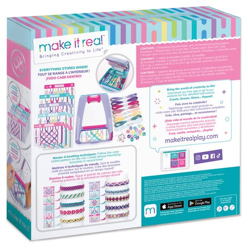 Make It Real Friendship Bracelet Maker Kit - Craft Up to 20 Stylish Bracelets with 100 Beads & Threads - Fun DIY Jewelry Set for Girls & Tweens - Develop Creativity Skills - Gift for Kids Ages 8