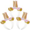 WEEPA 12Pcs Unicorn Party Supplies Gold Glitter Unicorn Headband with 3 Flower Ears Unicorn Party Hats for Unicorn Party Decorations, Birthday Party, Baby Shower