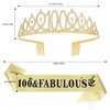 Gold 100th Birthday Sash and Tiara for Women, 100th Birthday Party Decorations, 100 and Fabulous Sash and Tiara Set, 100th Birthday Decorations for Women, Happy 100th Birthday Party Supplies