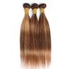 Biliisyff Highlight Straight Human Hair Bundles Piano Color P4/27 Ombre Bundles Hair Bundles Blonde Brown and Black Double Weft Brazilian Human Hair Bundles Silky and Soft 26 28 30 Inch