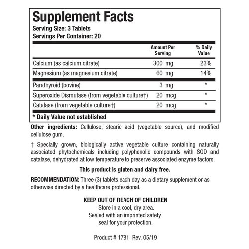 Biotics Research CaMg-Plus Calcium Magnesium Supplement with Parathyroid, Aids in Bone and Dental Health, Muscle Relaxation, Supports Cardiovascular Health, Thyroid Support 60 Tab