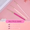 Eptbsdu Nail Art Brushes Set, 3PC Mini Nail Art Design Tiny Detailer Brushes, Nail Art Liner Long Striping Brush and 3d Brush For Flower Gel Polish Manicure Salon DIY at Home