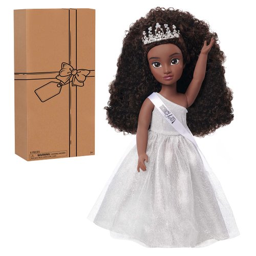 Just Play HBCyoU Homecoming Queen Doll Nicole, 18-inch Doll & Accessories, Curly 4A Textured Hair, Deep Brown Skin Tone, Designed and Developed by Purpose Toy